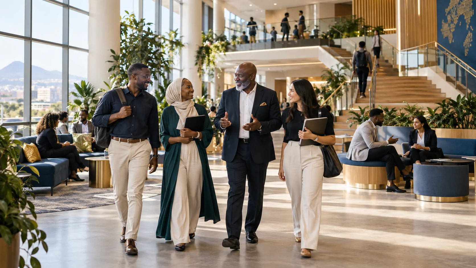 GWSU learners and faculty in a modern learning commons
